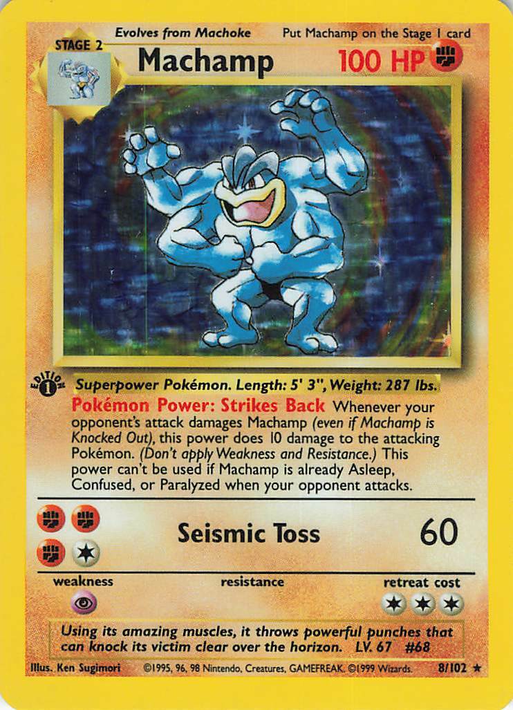 Machamp (8/102) (Borde Sombreadeado) [Primera Edición Set Básico]