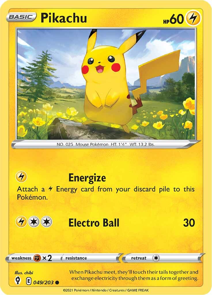 Pikachu (049/203) [Épée et Bouclier : Ciel Évolutif]