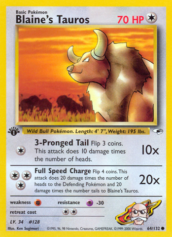 Tauros de Blaine (64/132) [Héroes de Gimnasio 1.ª Edición]