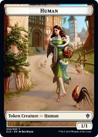 Humano // Comida (15) Ficha de Doble Cara [Tokens de Throne of Eldraine]
