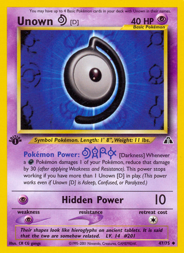 Unown [D] (47/75) [Neo Genesis 1st Edition]