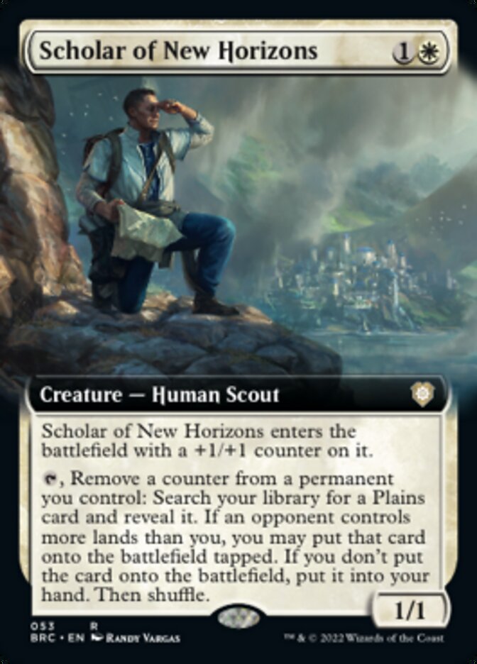 Erudito de Nuevos Horizontes (Arte Extendido) [Commander de La Guerra de los Hermanos]
