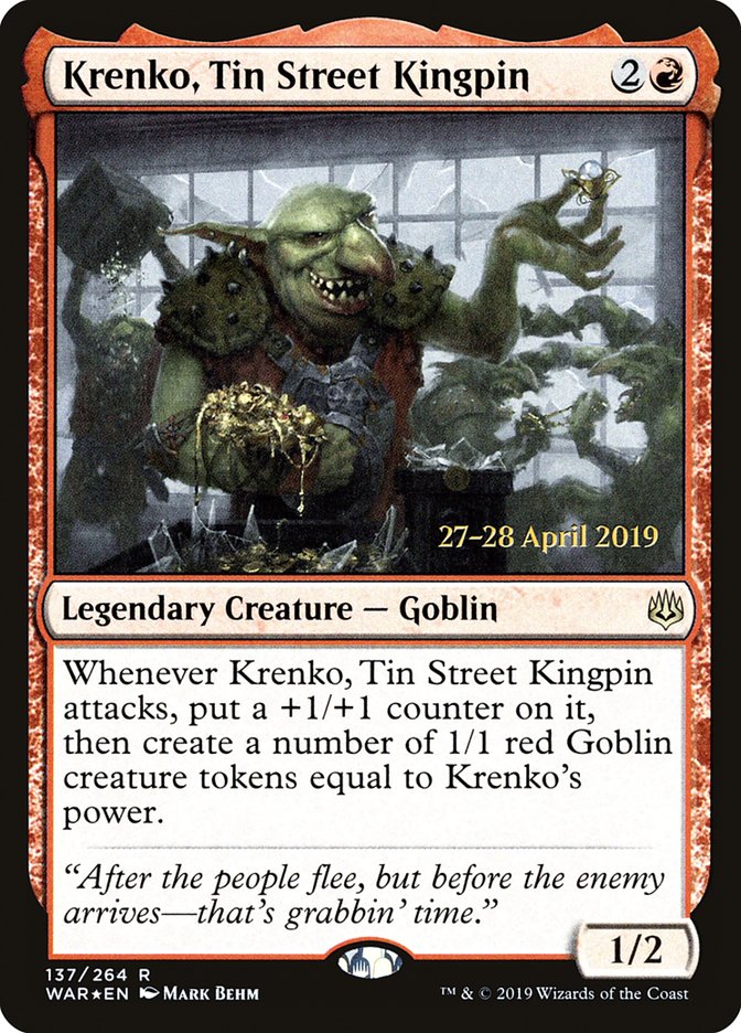 Krenko, roi de la Rue d'étain [Promos d'Avant-première la Guerre des Planeswalkers]