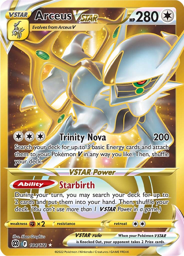 Arceus VSTAR (184/172) [Épée et Bouclier : Astres Radieux]