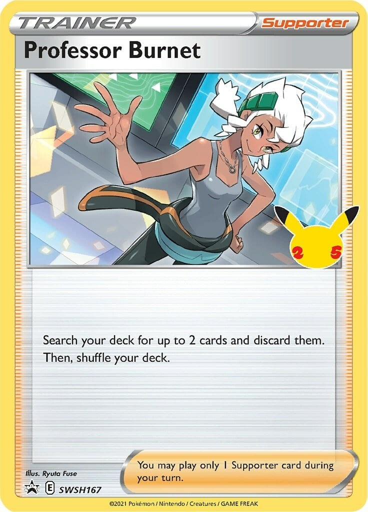 Profesor Burnet (SWSH167) (Sello del 25.º Aniversario) [Espada y Escudo: Black Star Promos]