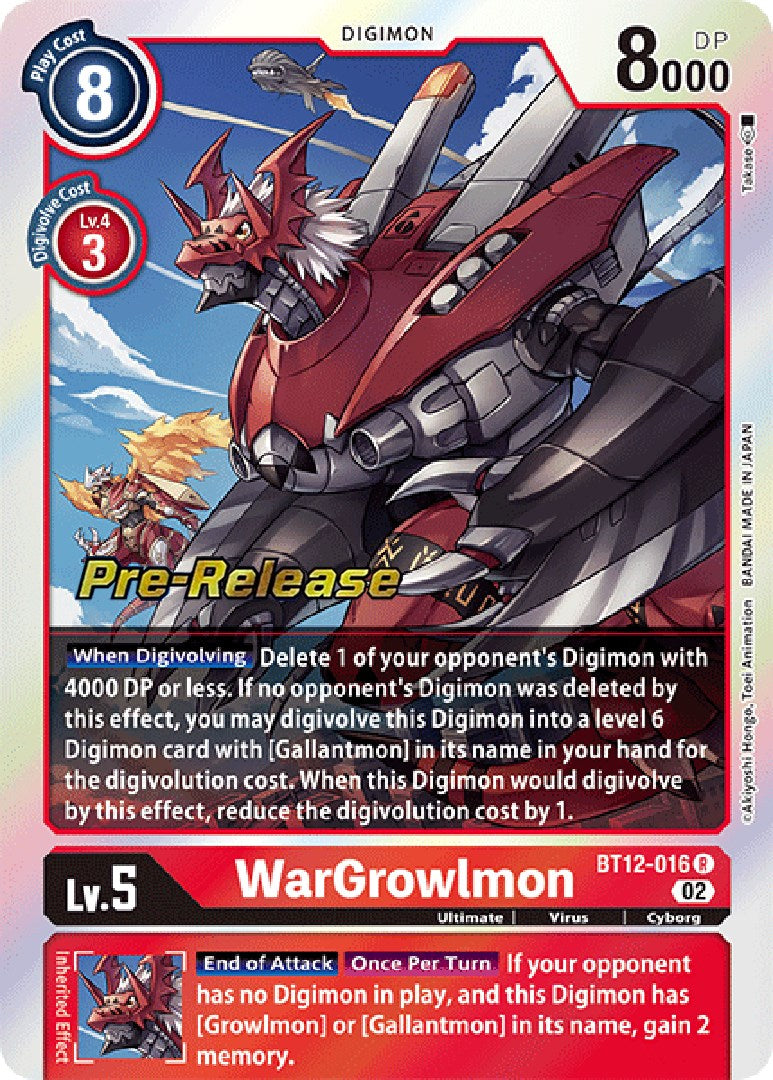 WarGrowlmon [BT12-016] [Cartas de pre-lanzamiento de Across Time]