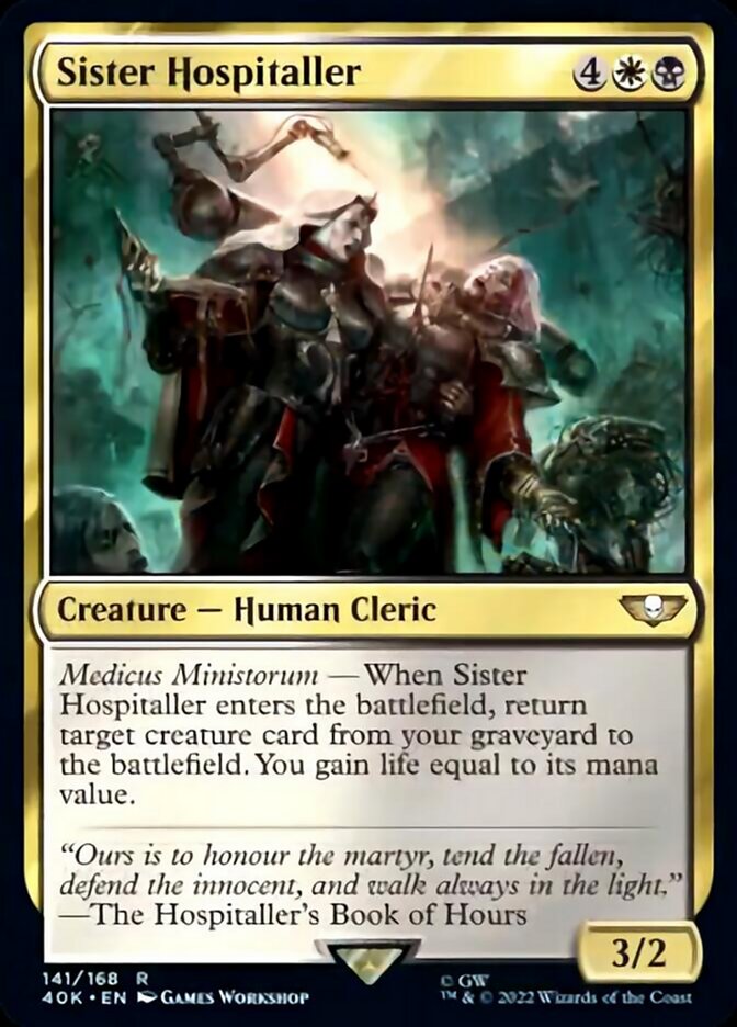 Sœur hospitalière (Feuille de surtension) [Warhammer 40,000]