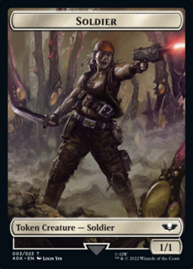 Jeton Soldat (003) // Jeton double face Infiltrateur sicarien (Feuille de surtension) [Jetons Warhammer 40,000]