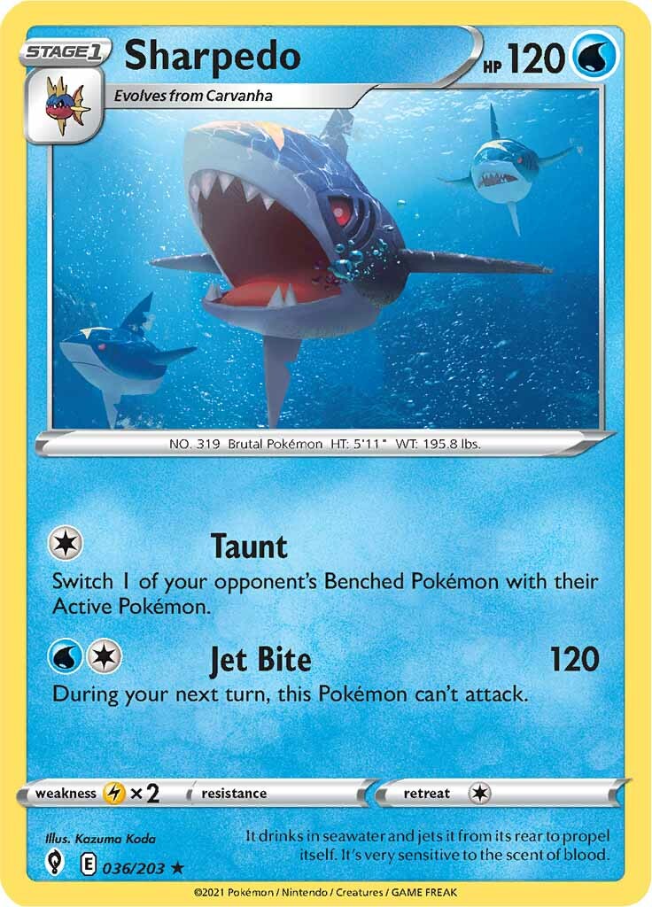 Sharpedo (036/203) [Épée et Bouclier : Ciel Évolutif]