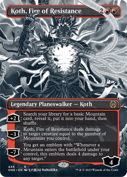 Koth, feu de la résistance (Manga sans bordures, Foil étagé et Compleat) [Phyrexia : Tous seront un]