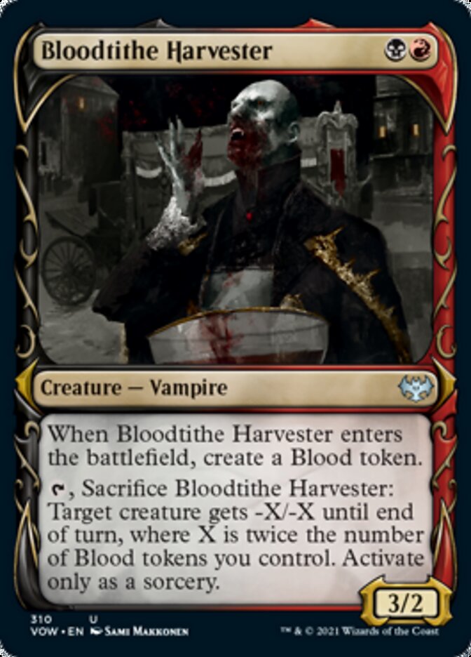 Cosechadora de diezmos de sangre (Marco colmillo de exhibición) [Innistrad: Voto Carmesí]