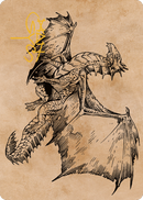 Dragon de bronze ancien – Carte artistique (58) (Signature estampée or) [Commander Legends: Battle for Baldur's Gate Art Series]