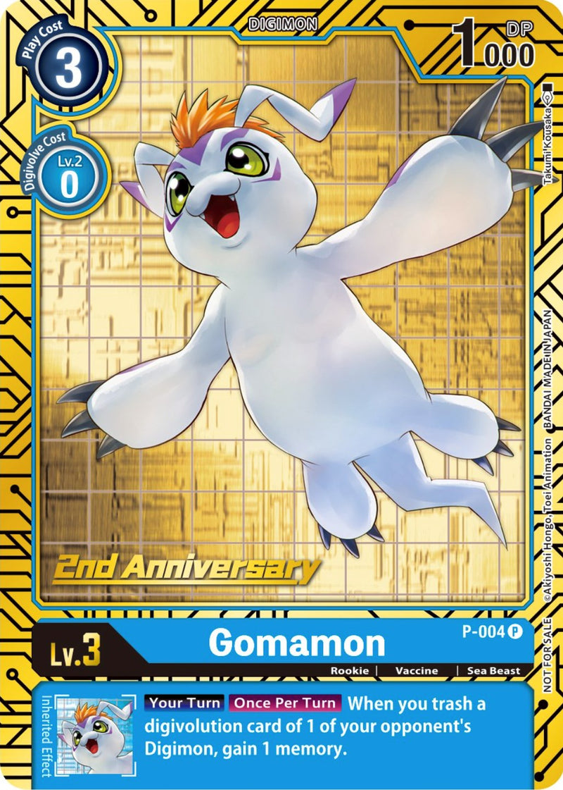 Gomamon [P-004] (Set de Cartas del 2º Aniversario) [Cartas Promocionales]