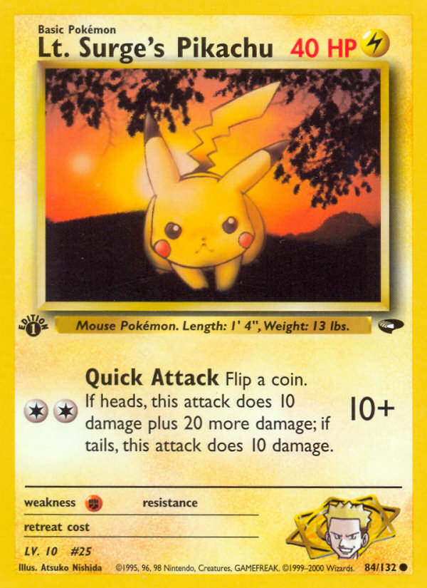 Le Pikachu du Major Bob (84/132) [Défis des Gyms Édition 1]