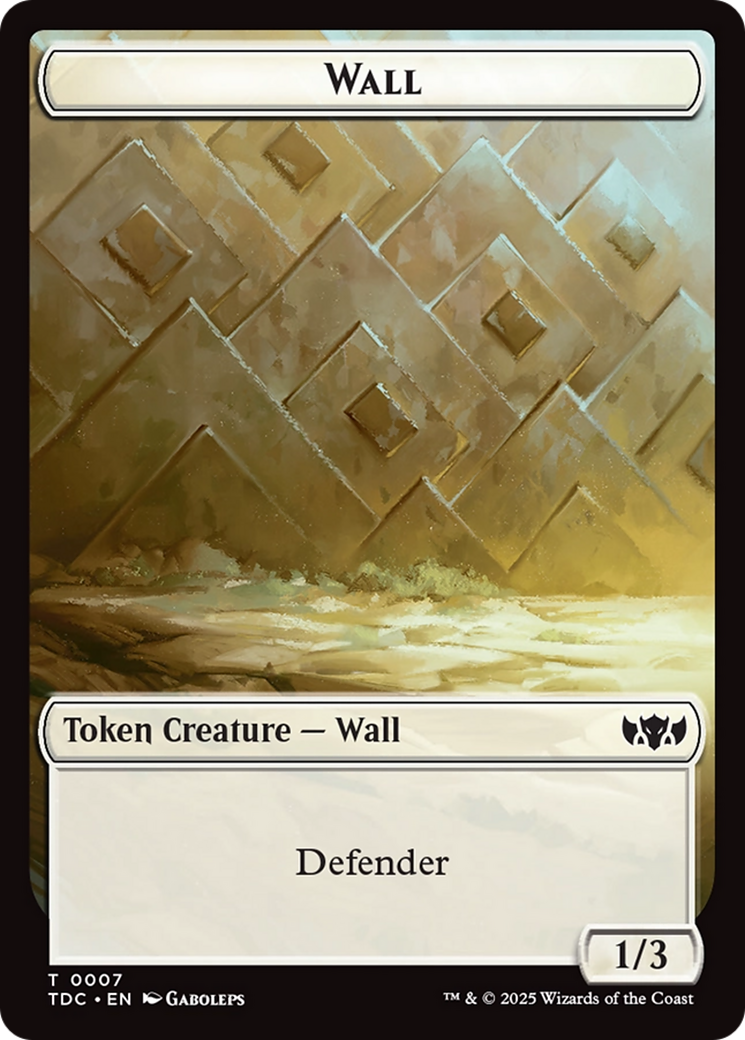 Mur // Araignée jeton recto-verso [Tarkir: Dragonstorm Commander Tokens]