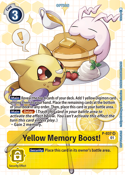 ¡Estímulo de Memoria Amarillo! [P-037] (Paquete de Promoción de Caja - Siguiente Aventura) [Cartas Promocionales]