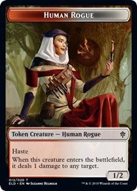 Jeton double face Rogue humain // Nourriture (17) [Jetons Le trône d'Eldraine]