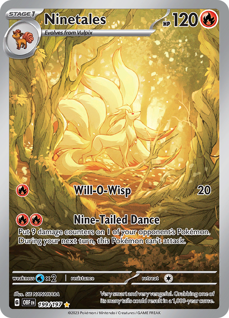 Ninetales (199/197) [Escarlata y Púrpura: Llamas Obsidianas]