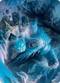 Carte artistique de Troll à fourrure glaciale (signature estampée or) [Série artistique de Kaldheim]