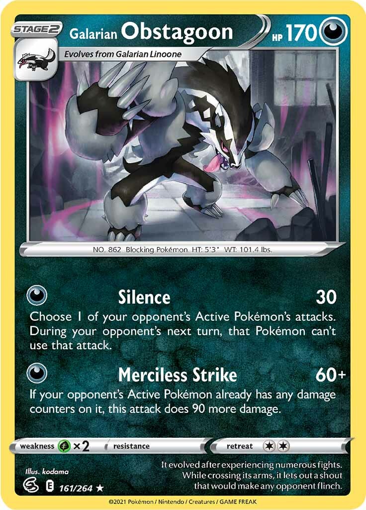 Obstagoon de Galar (161/264) [Espada y Escudo: Golpe Fusión]