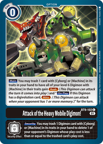 ¡Ataque de los Digimon móviles pesados! [BT9-102] [X Record]