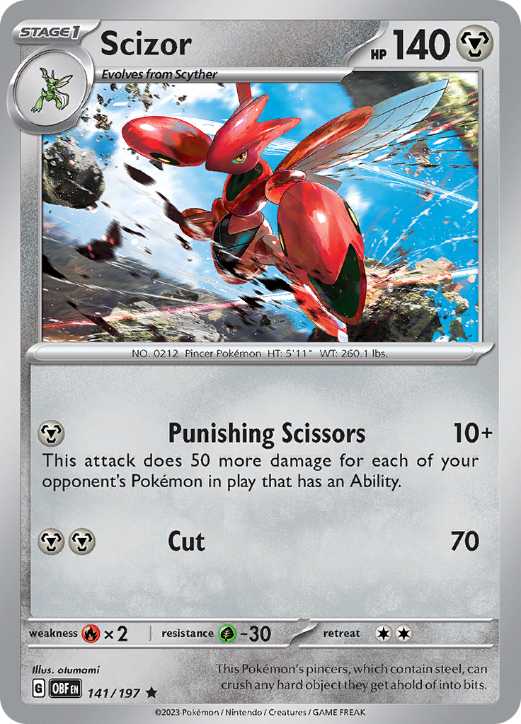 Scizor (141/197) [Escarlata y Púrpura: Llamas Obsidianas]