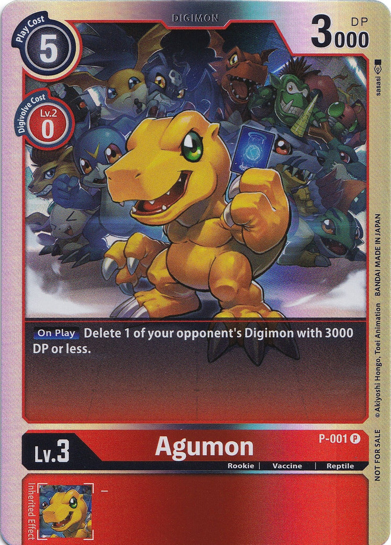 Agumon [P-001] (Frustrado arcoíris) [Cartas promocionales]
