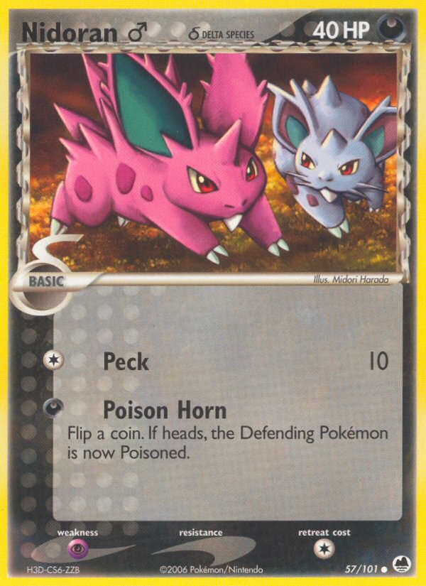 Nidoran (57/101) (Mâle) (Espèce Delta) [EX : Gardiens du Pouvoir]