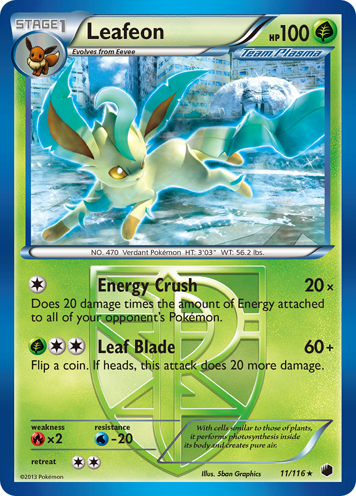 Leafeon (11/116) [Negro y Blanco: Plasma Freeze]