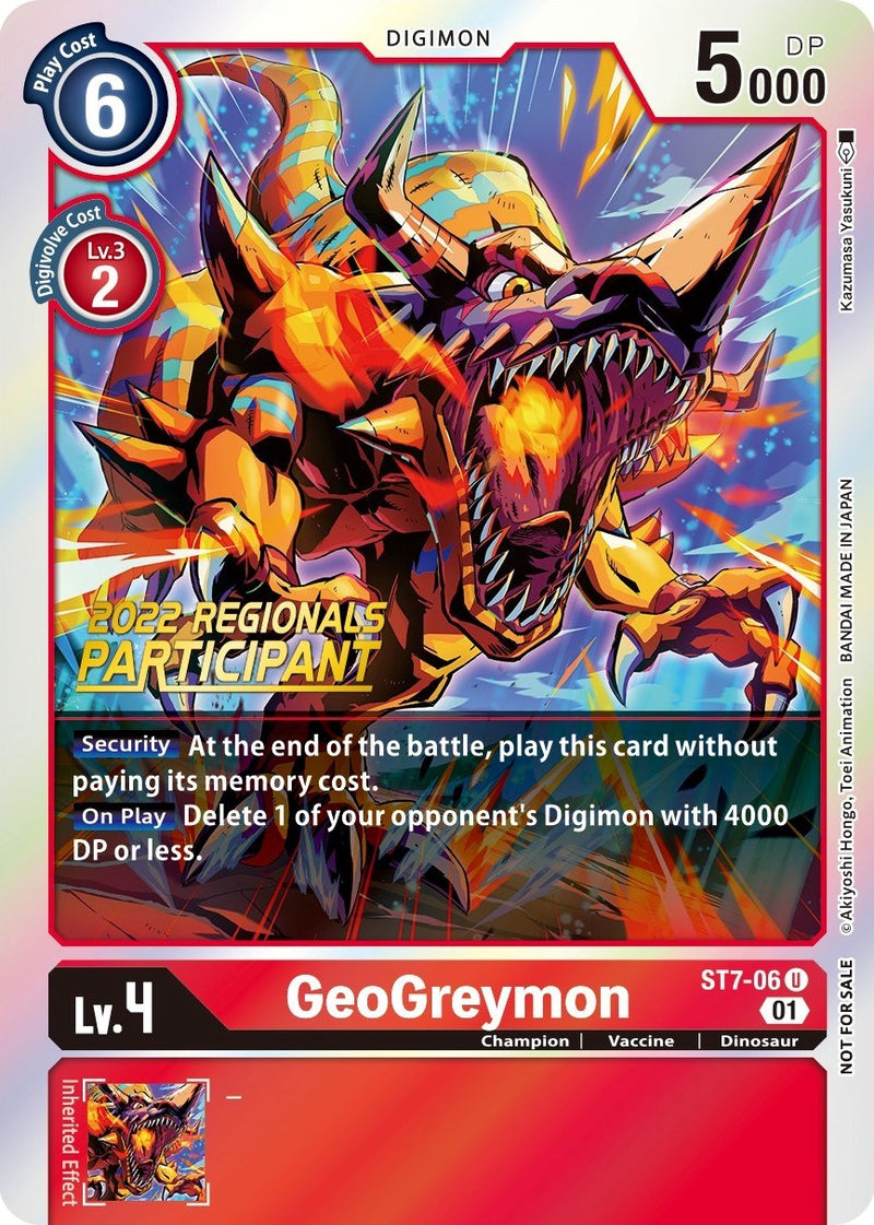 GeoGreymon [ST7-06] (Campeonato Regional Presencial 2022) (Participante en línea) [Baraja de inicio: Promociones de Gallantmon]