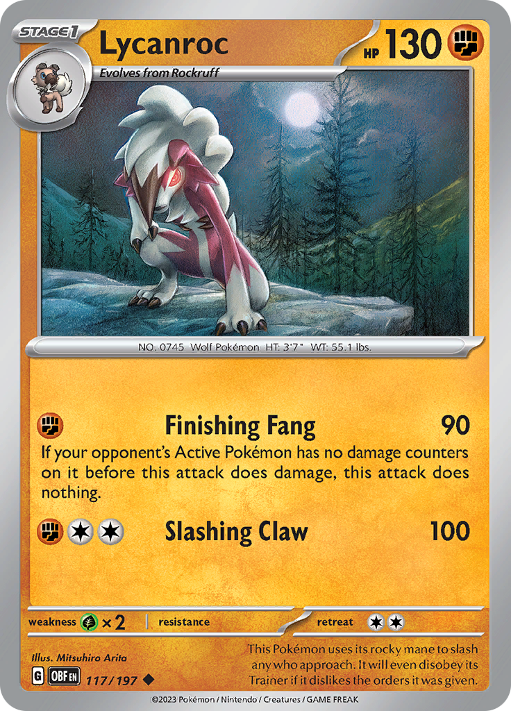 Lycanroc (117/197) [Escarlata y Púrpura: Llamas Obsidiana]