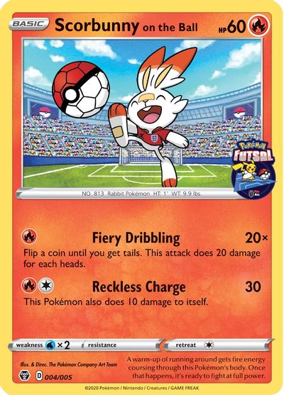 Flambino sur le ballon (004/005) [Collection Pokémon Futsal]