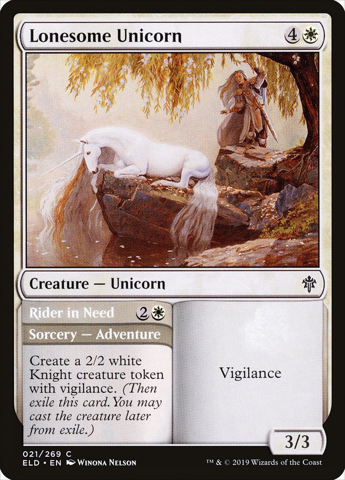 Licorne solitaire // Cavalier en détresse [Le Trône d'Eldraine]
