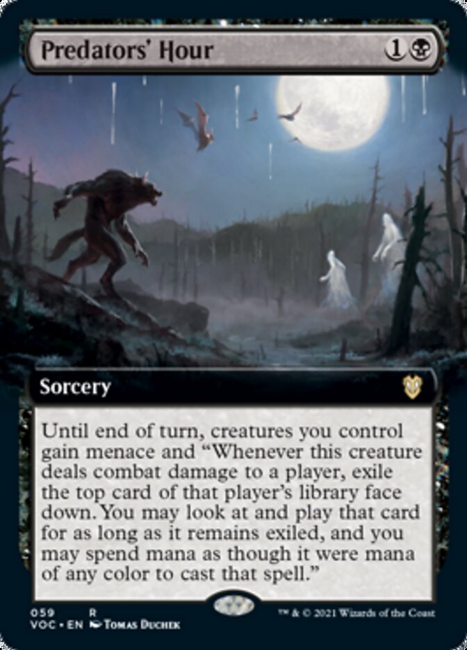 Hora de los depredadores (arte extendido) [Innistrad: Voto Carmesí Commander]