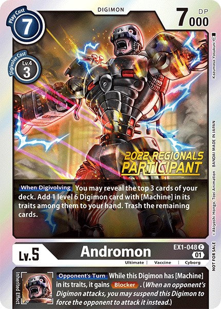 Andromon [EX1-048] (Campeonato Regional Online 2022) (Participante Online) [Promociones Colección Clásica]