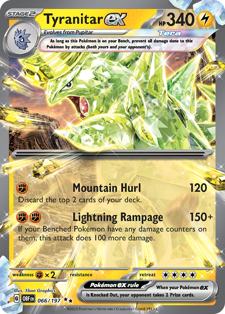 Tyranitar ex (066/197) [Escarlata y Púrpura: Llamas Obsidianas]