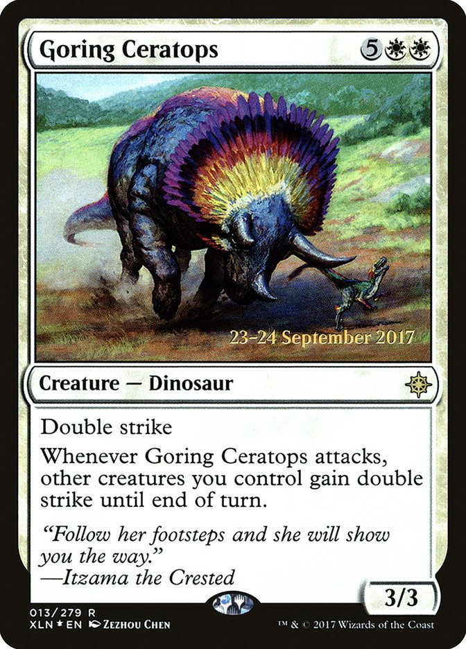 Cératops déchaîné [Cartes promos d'avant-première Ixalan]