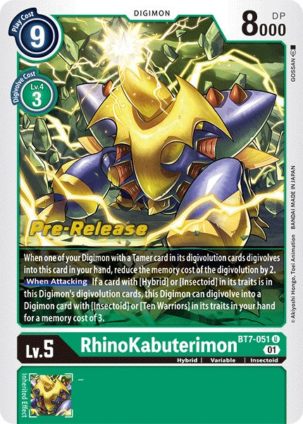 RhinoKabuterimon [BT7-051] [Cartas de prelanzamiento de Next Adventure]