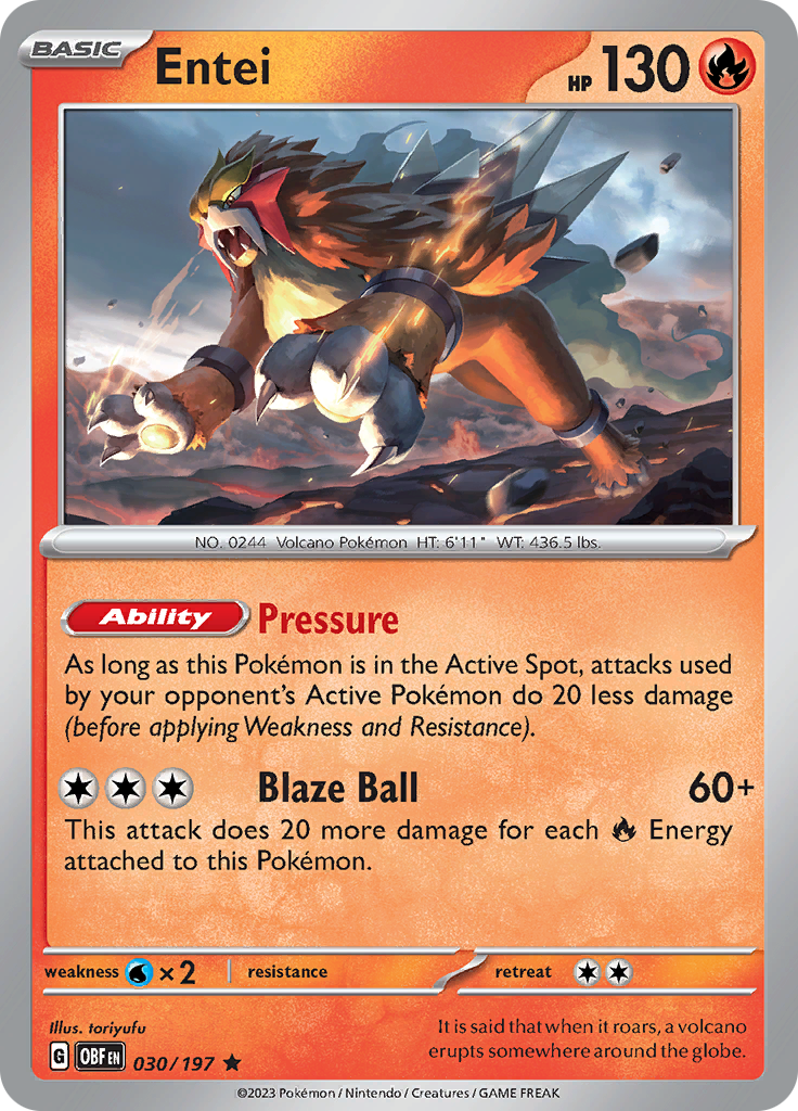 Entei (030/197) [Écarlate et Violet : Flammes Obsidiennes]
