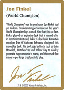 Biografía de Jon Finkel [Mazo del Campeonato Mundial 2000]