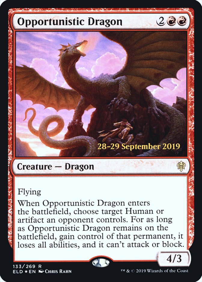Dragon opportuniste [Cartes promo d'avant-première de Le Trône d'Eldraine]