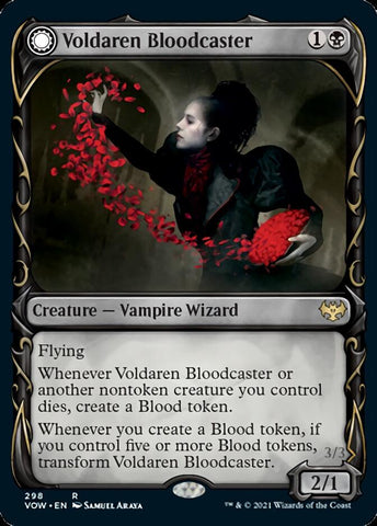 Voldaren Bloodcaster // Invocasangre (Marco de exhibición de colmillos) [Innistrad: Voto Carmesí]