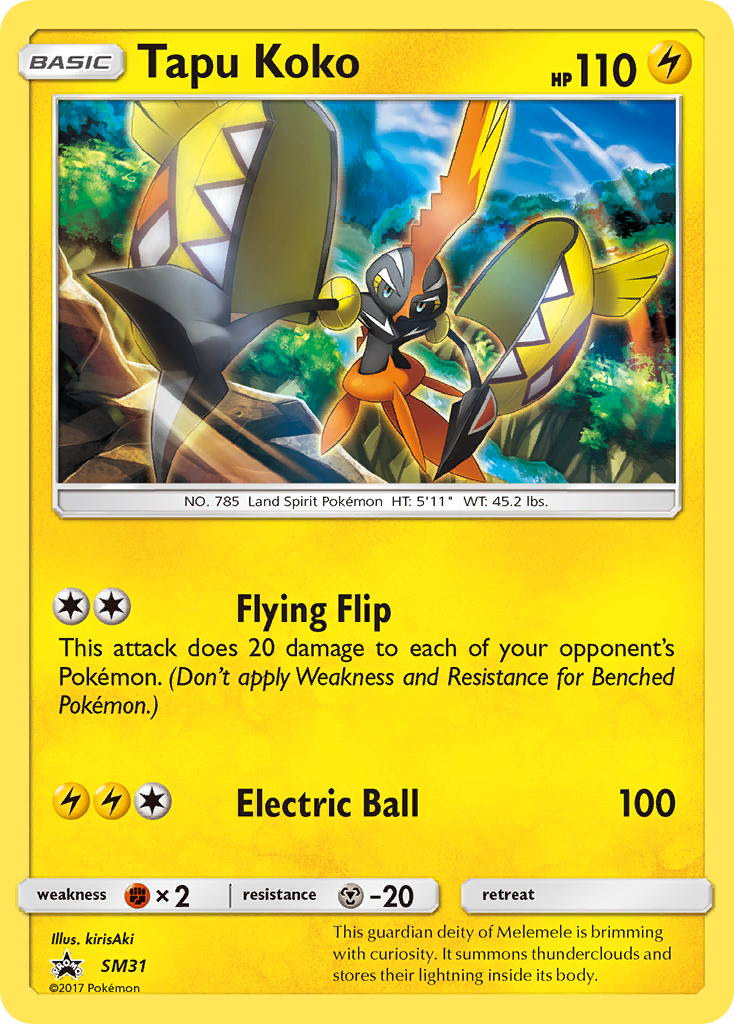 Tapu Koko (SL31) [Soleil et Lune : Cartes promo Black Star]