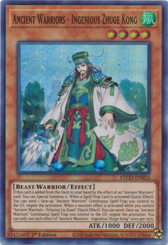 Guerreros Antiguos - Zhuge Kong el Ingenioso [ETCO-EN023] Súper Rara