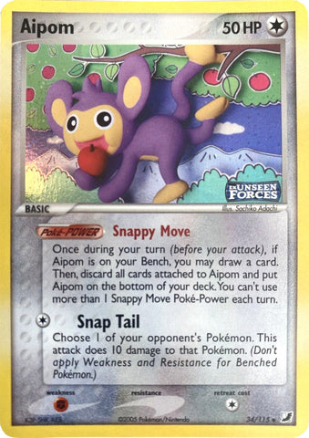 Aipom (34/115) (Estampada) [EX: Fuerzas Ocultas]