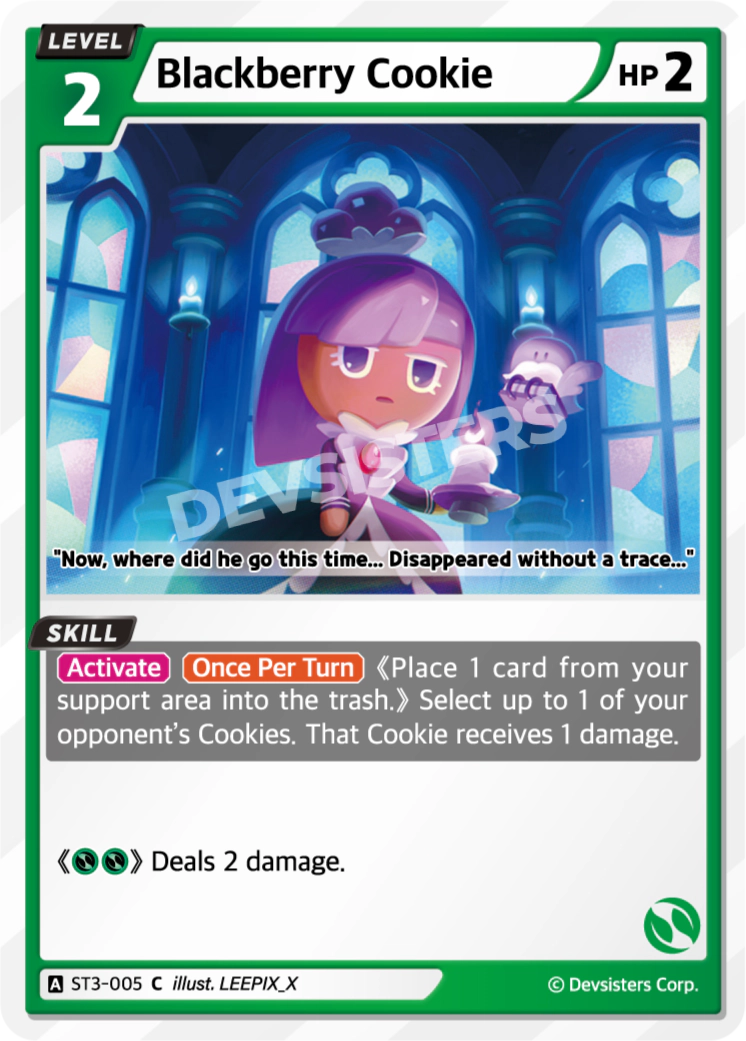 Image for Blackberry Cookie (ST3-005) (ST3) - CookieRun: Braverse TCG