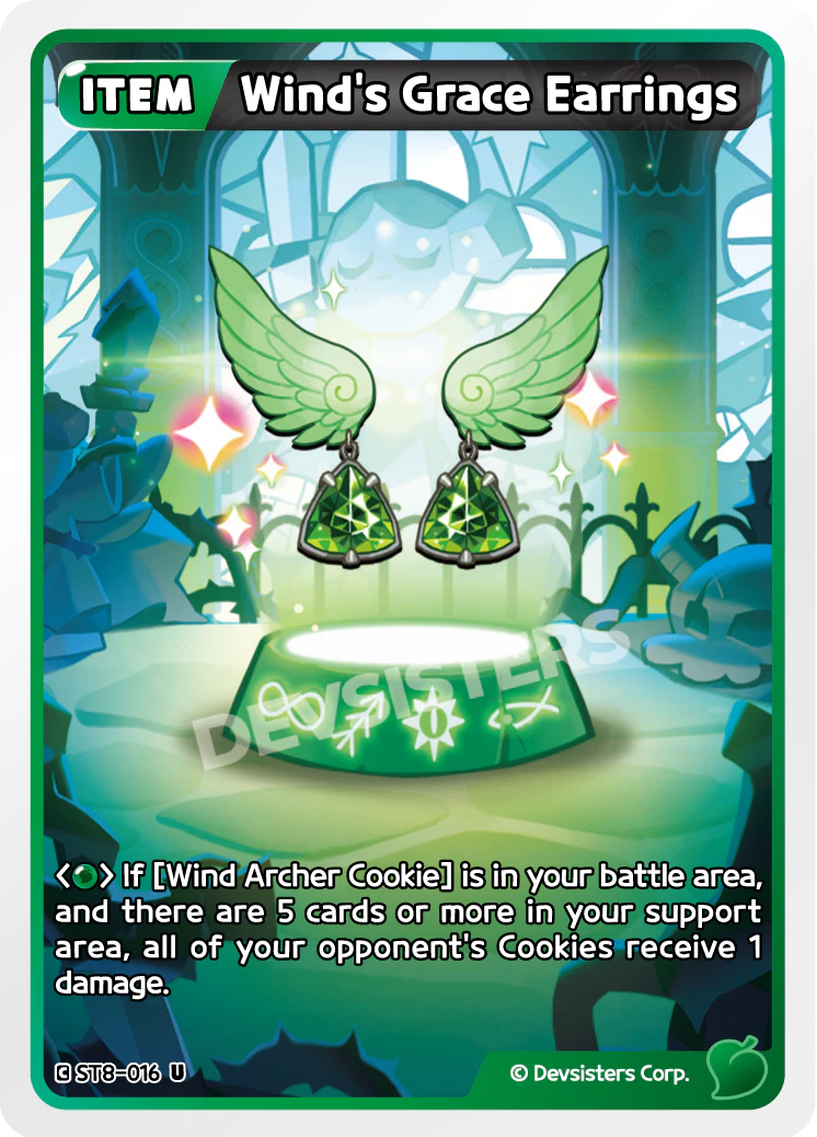 Image for Wind's Grace Earrings (ST8-016) (ST8) - CookieRun: Braverse TCG